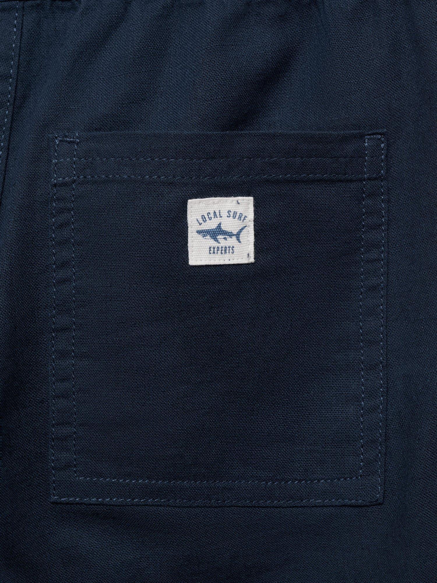 Product image 4 of 5, which shows Mango Kids' Ivan Linen Blend Drawstring Joggers, Navy, 6 years