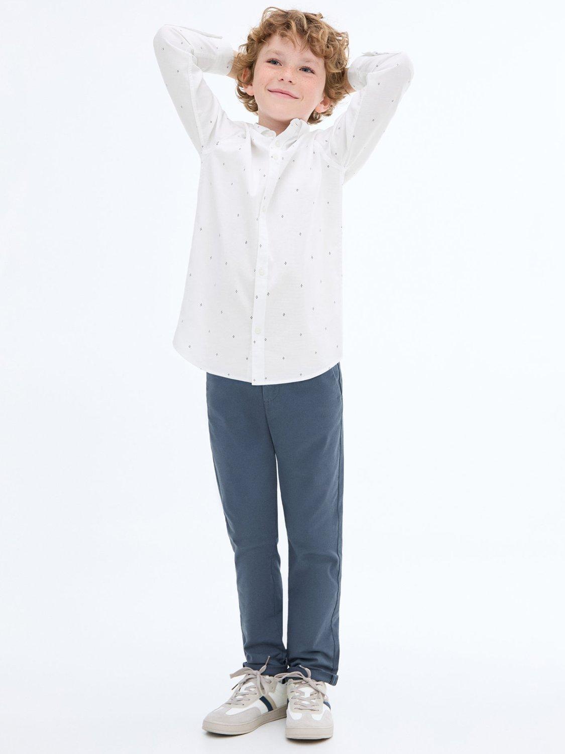 Product image 1 of 5, which shows Mango Kids' Piccolo Cotton Blend Denim Trousers, Medium Blue, 8 years