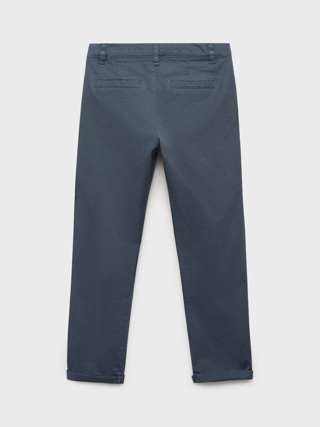 Product image 3 of 5, which shows Mango Kids' Piccolo Cotton Blend Denim Trousers, Medium Blue, 8 years