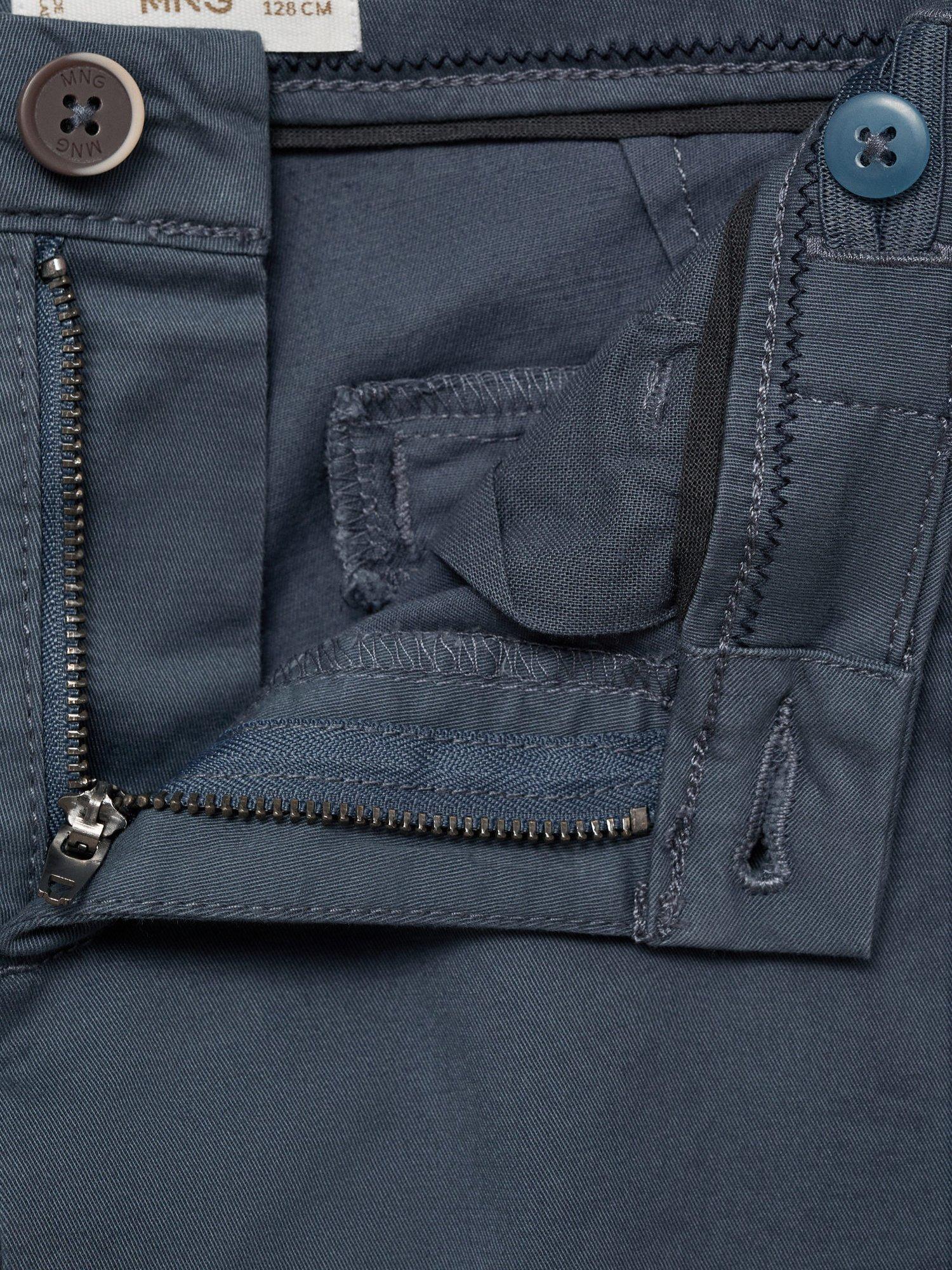 Product image 5 of 5, which shows Mango Kids' Piccolo Cotton Blend Denim Trousers, Medium Blue, 8 years