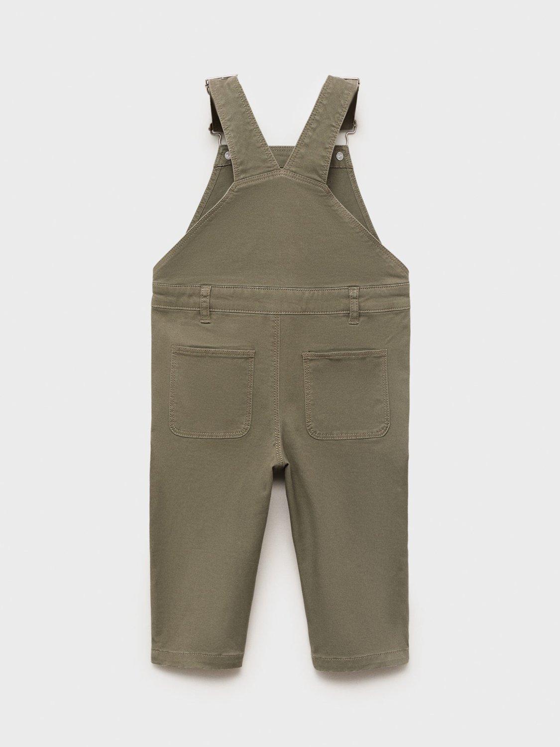 Product image 3 of 5, which shows Mango Kids' Delos Dungarees, Beige Khaki, 9-12 months