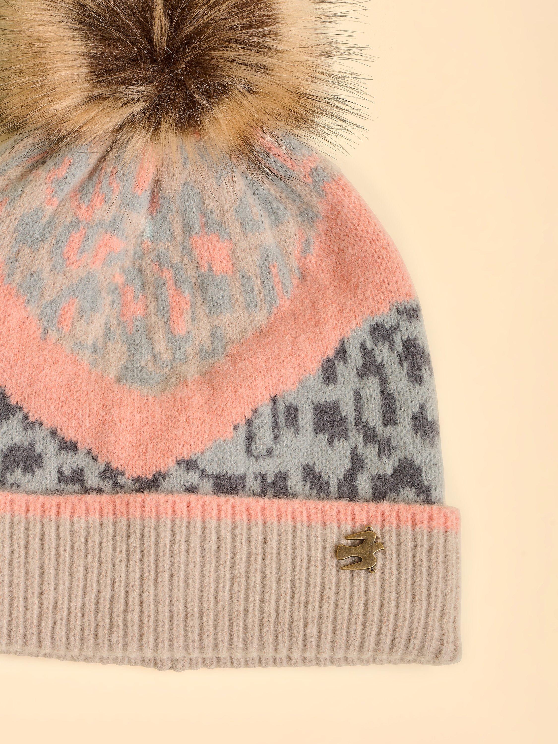 Product image 4 of 4, which shows Brakeburn Animix Animal Print Beanie, Grey, One Size
