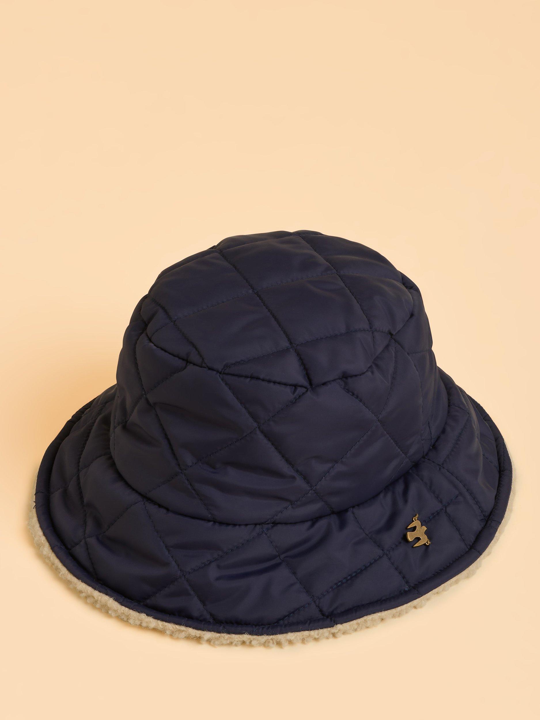 Product image 3 of 5, which shows Brakeburn Everfrost Reversible Bucket Hat, Navy/Beige, One Size