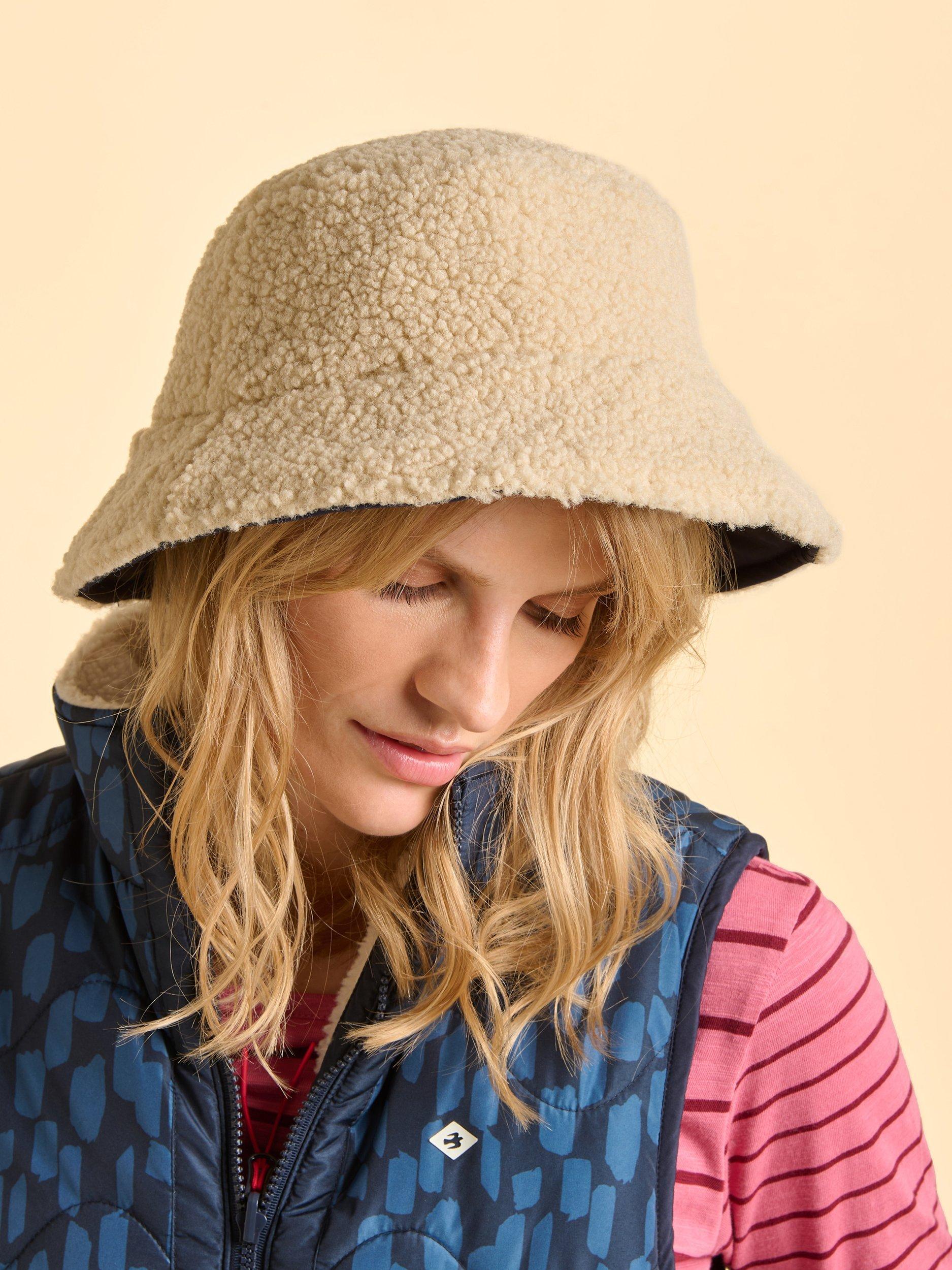 Product image 4 of 5, which shows Brakeburn Everfrost Reversible Bucket Hat, Navy/Beige, One Size