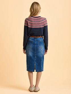 Brakeburn Deepwater Fine Wool Blend Fairisle Cardigan - view 2, Blue