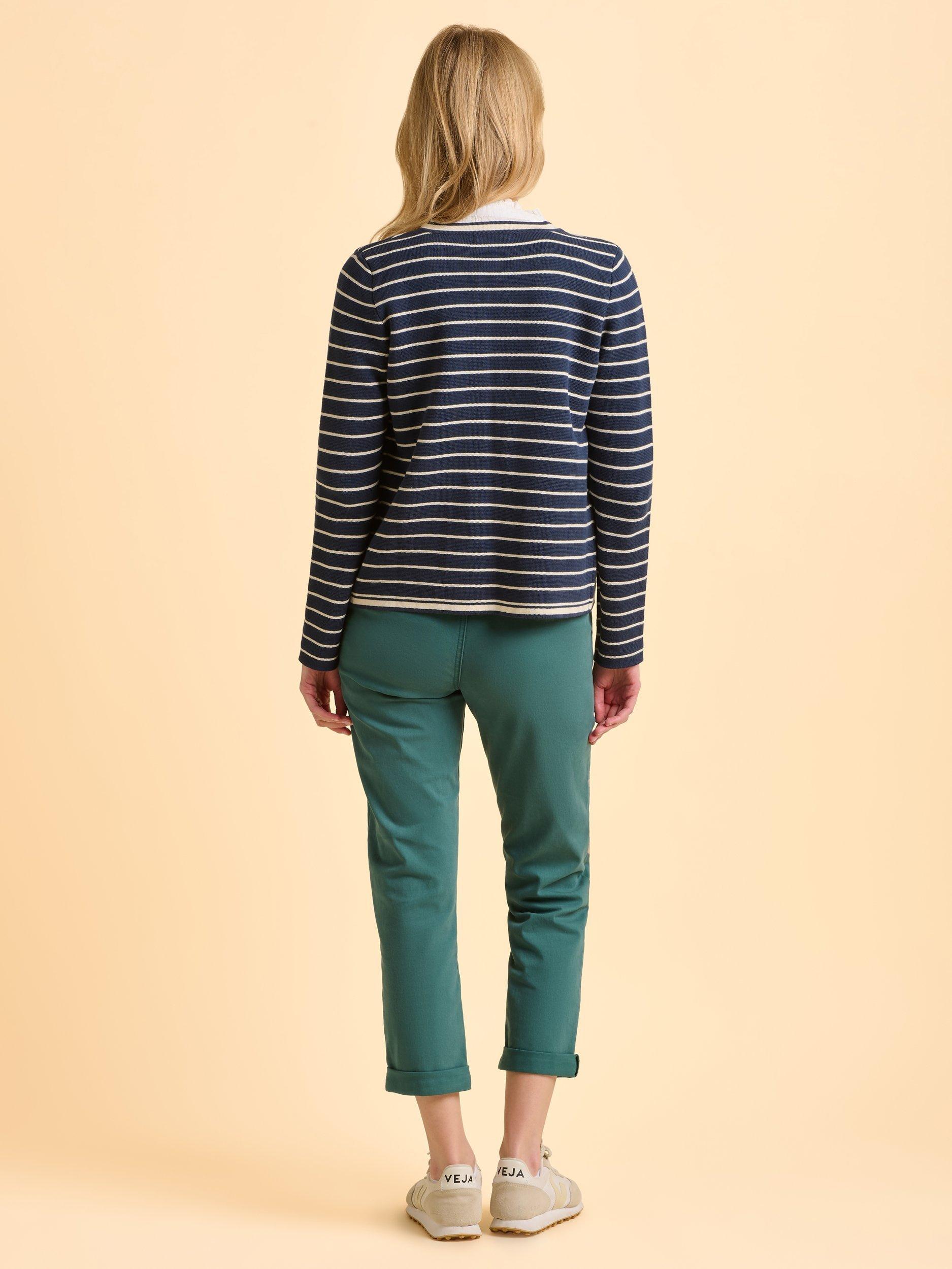 Product image 2 of 6, which shows Brakeburn Seabound Stripe Cardigan, Blue, 8