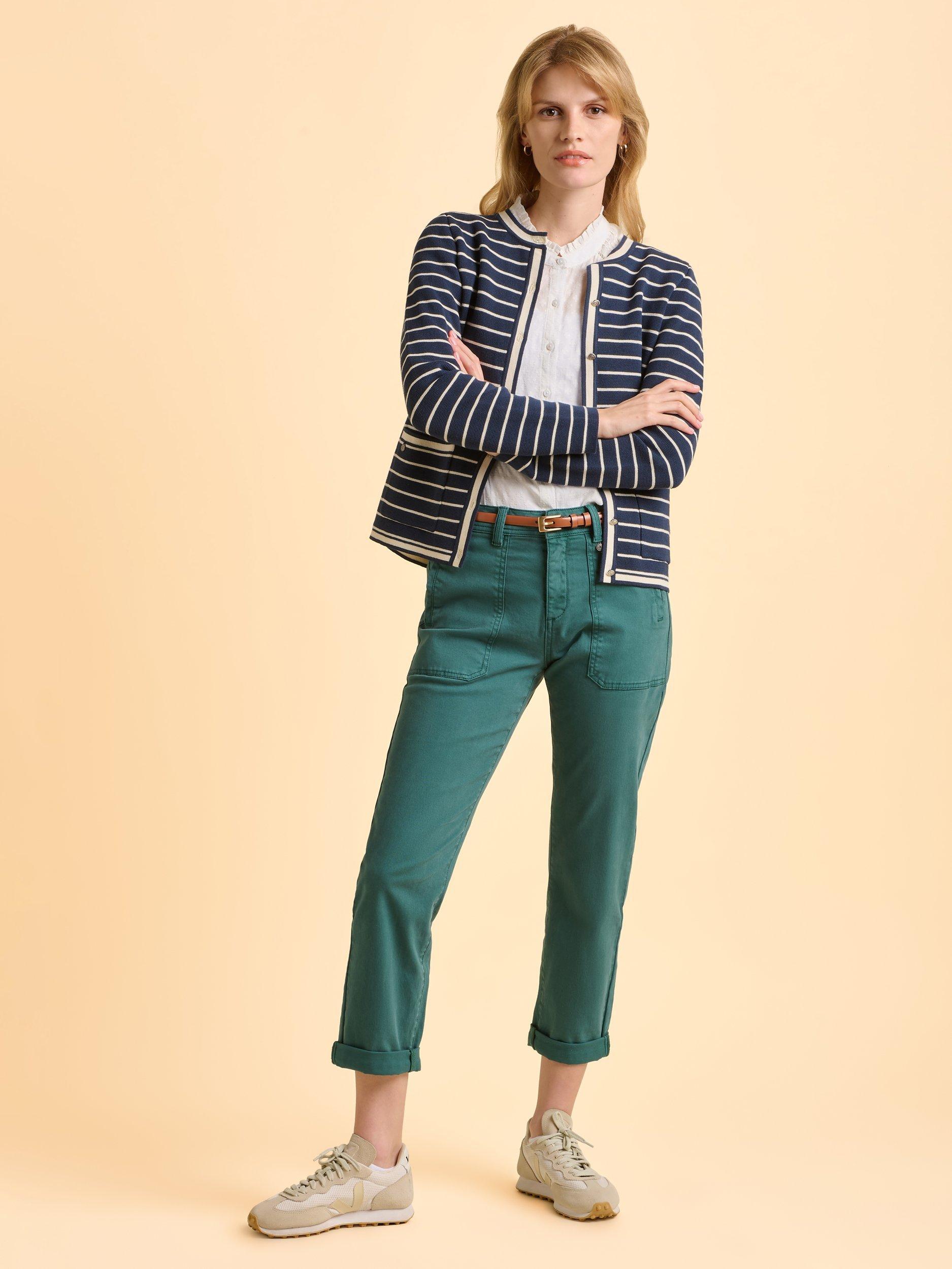 Product image 6 of 6, which shows Brakeburn Seabound Stripe Cardigan, Blue, 8