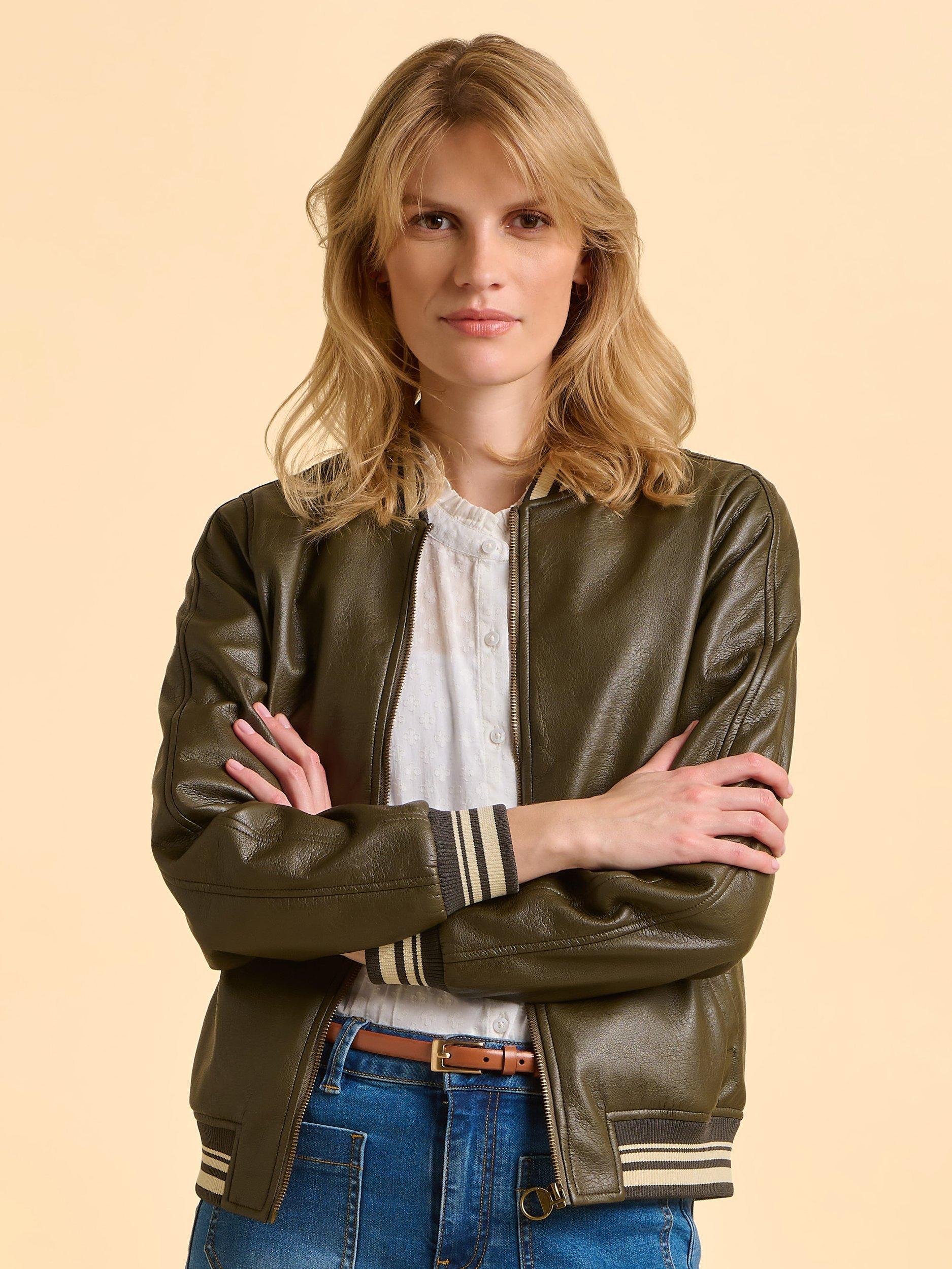 Product image 1 of 8, which shows Brakeburn Blaze Bomber Jacket, Green, 8