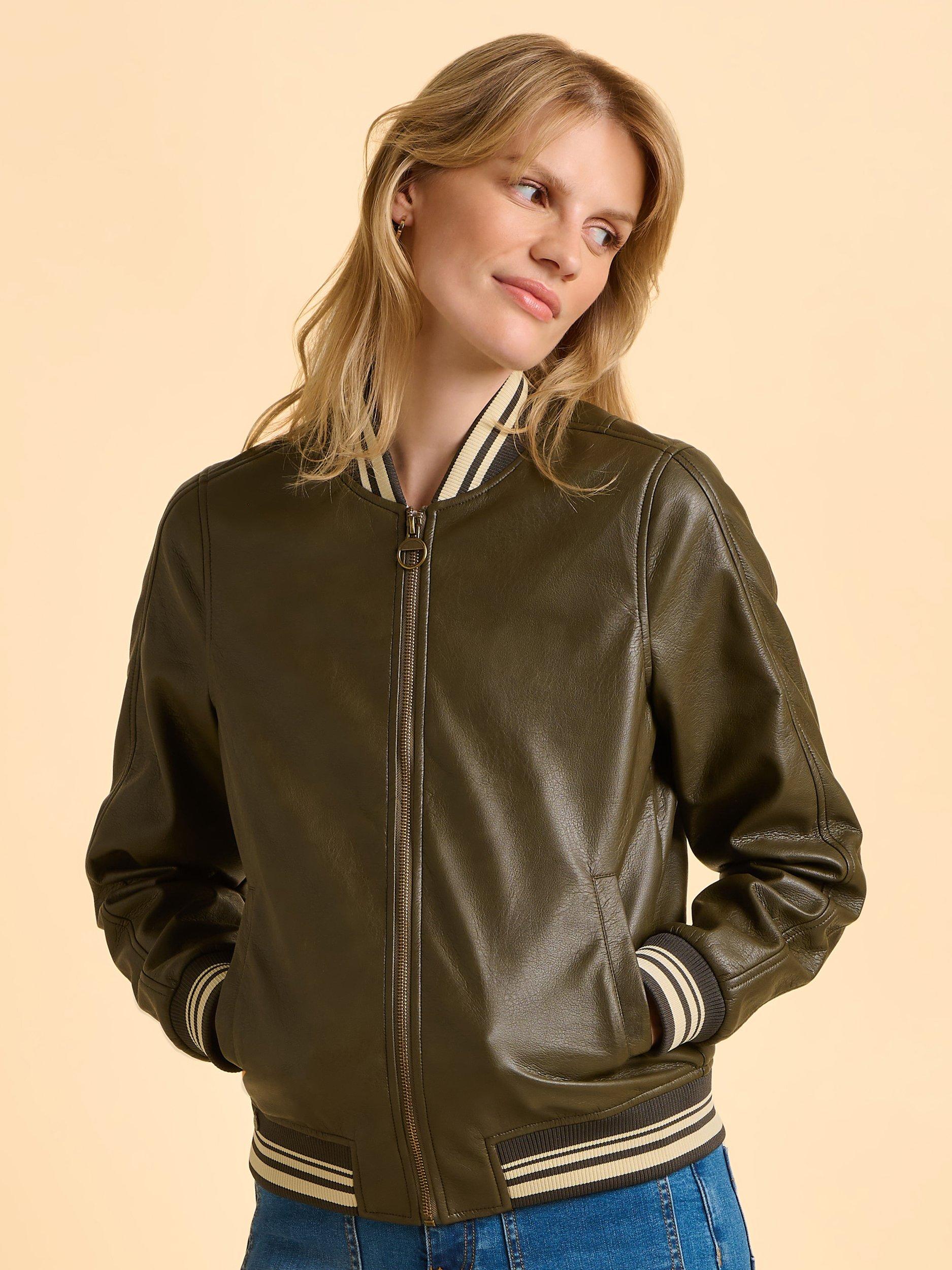 Product image 6 of 8, which shows Brakeburn Blaze Bomber Jacket, Green, 8