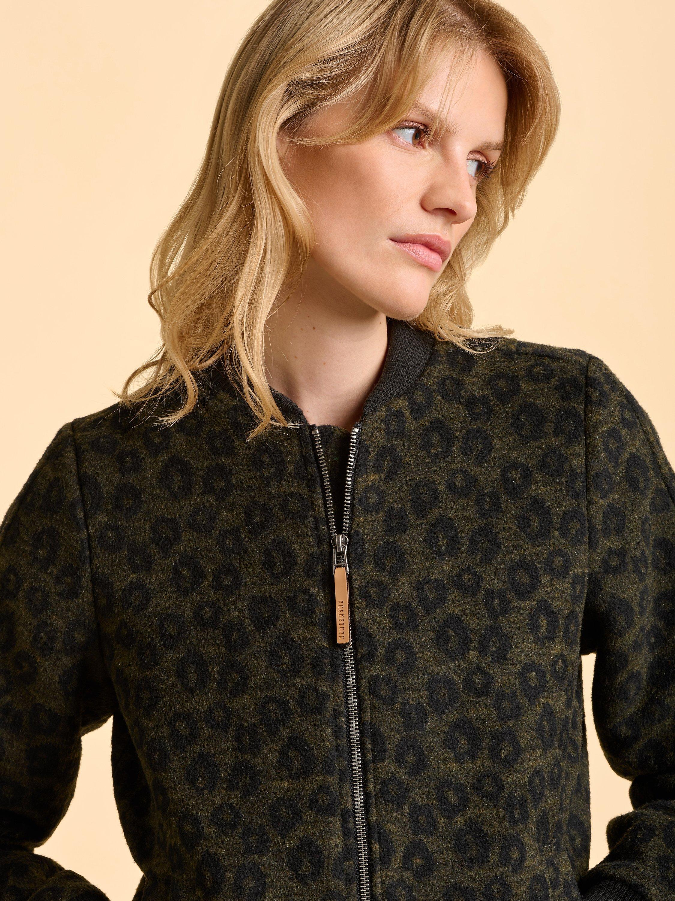 Product image 4 of 6, which shows Brakeburn Dawn Animal Print Jacket, Green, 8