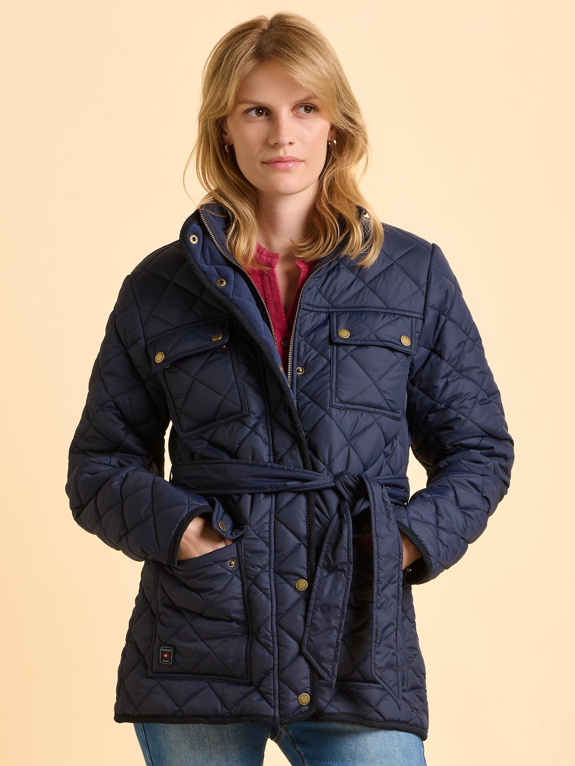 Product image 1 of 7, which shows Brakeburn Flurry Long Sleeve Collar Quilted Jacket, Blue, 8