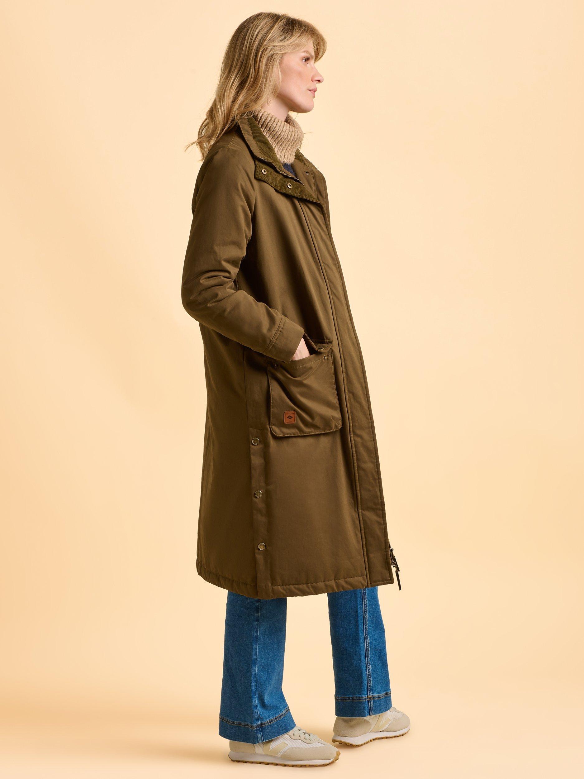 Product image 4 of 7, which shows Brakeburn Wicker High Neck Parka Jacket, Green, 8