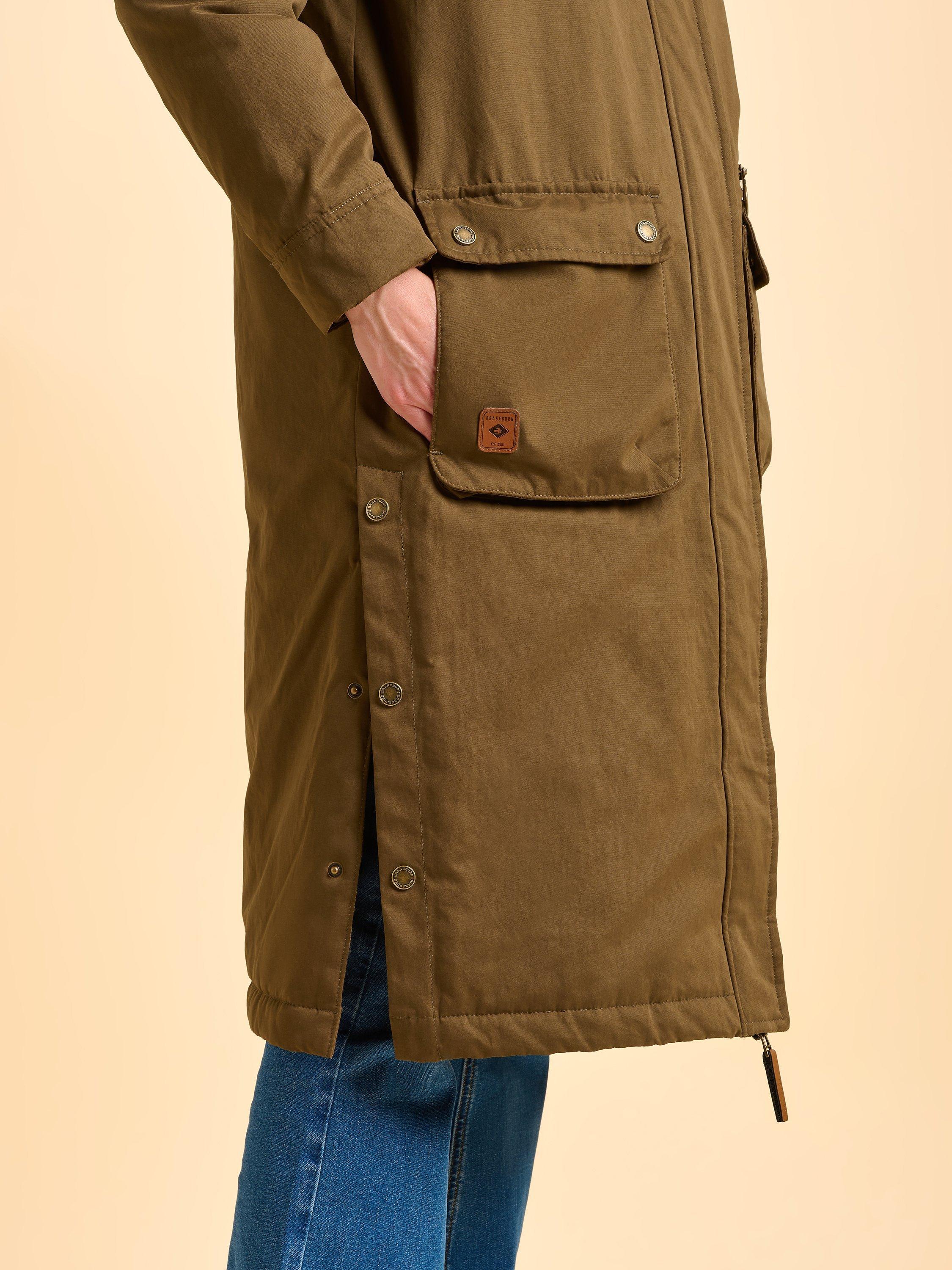 Product image 5 of 7, which shows Brakeburn Wicker High Neck Parka Jacket, Green, 8
