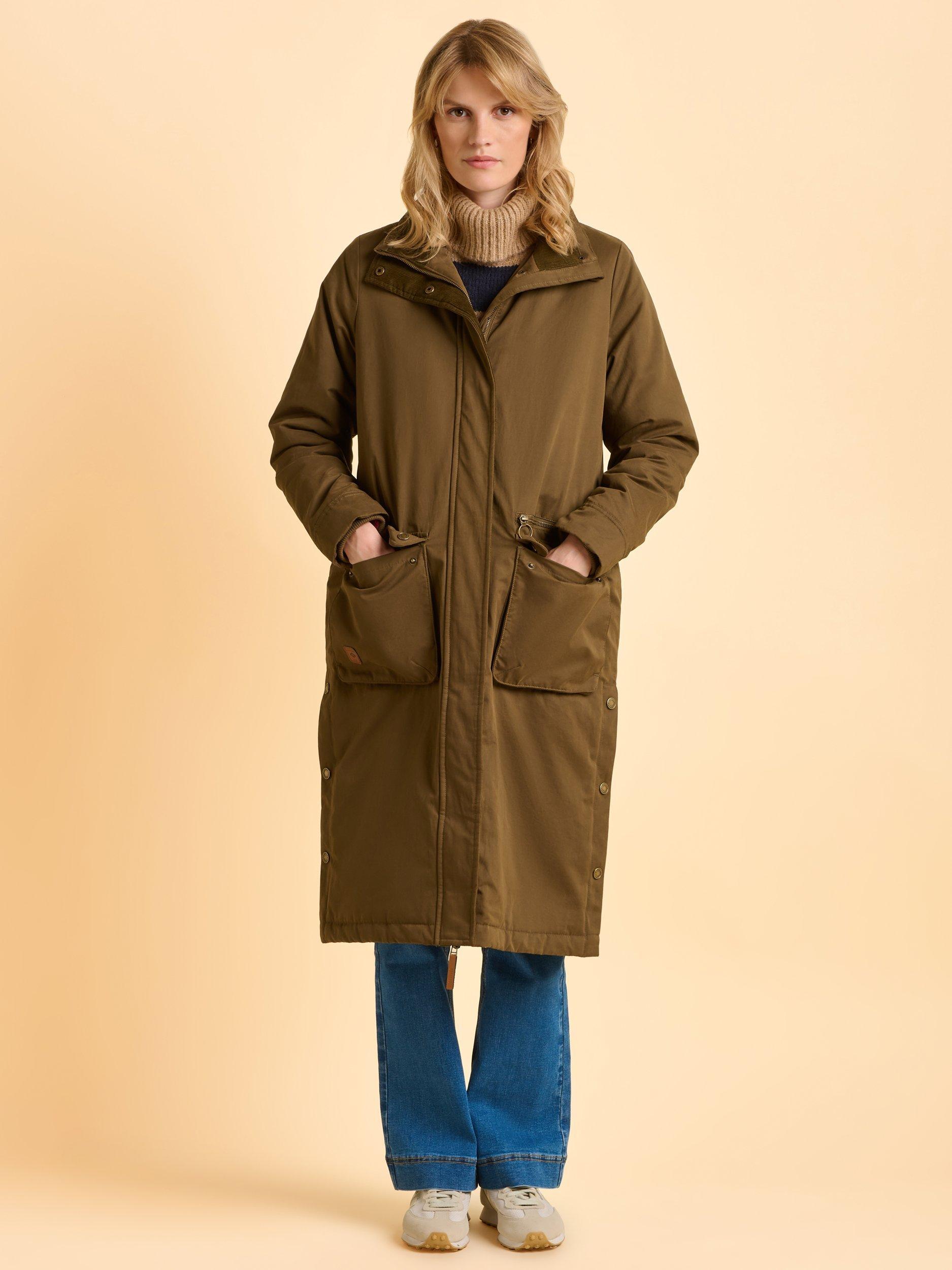 Product image 6 of 7, which shows Brakeburn Wicker High Neck Parka Jacket, Green, 8