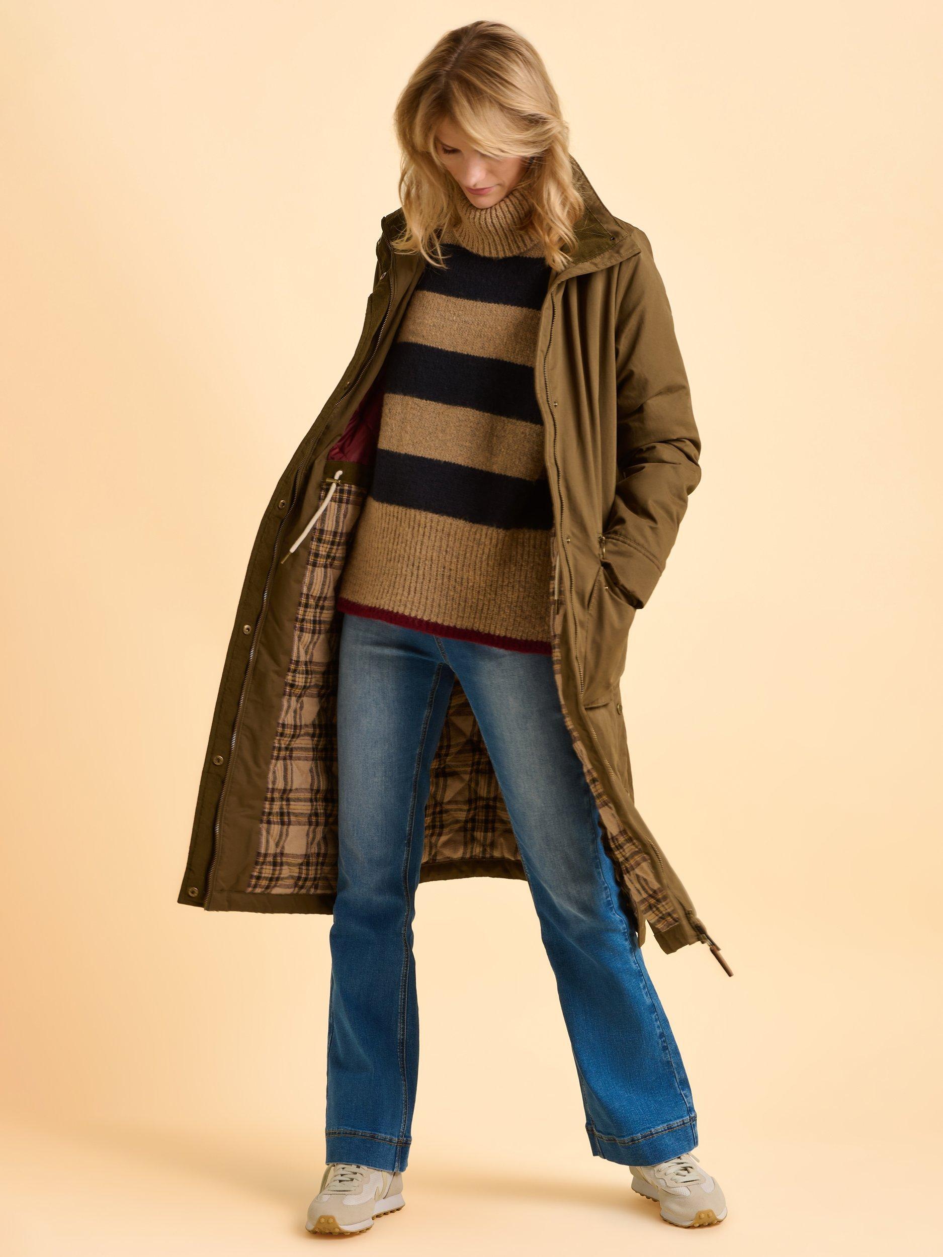 Product image 7 of 7, which shows Brakeburn Wicker High Neck Parka Jacket, Green, 8