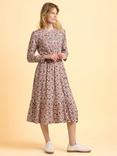Brakeburn Abloom Floral Fit & Flare Round Neck Midi Dress