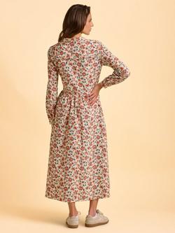 Brakeburn Bella Floral Cotton Maxi Shirt Dress - view 2, Cream/Multi