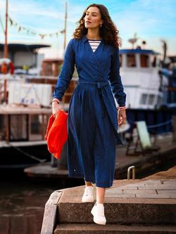 Brakeburn Fern Denim Midi Dress, Blue - view 2, Blue