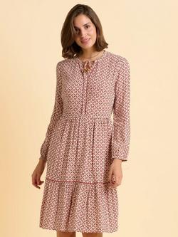 Brakeburn Flykra Abstract Print Knee Length Dress, Red