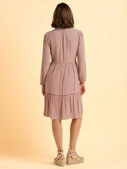 Brakeburn Flykra Abstract Print Knee Length Dress - view 2, Red