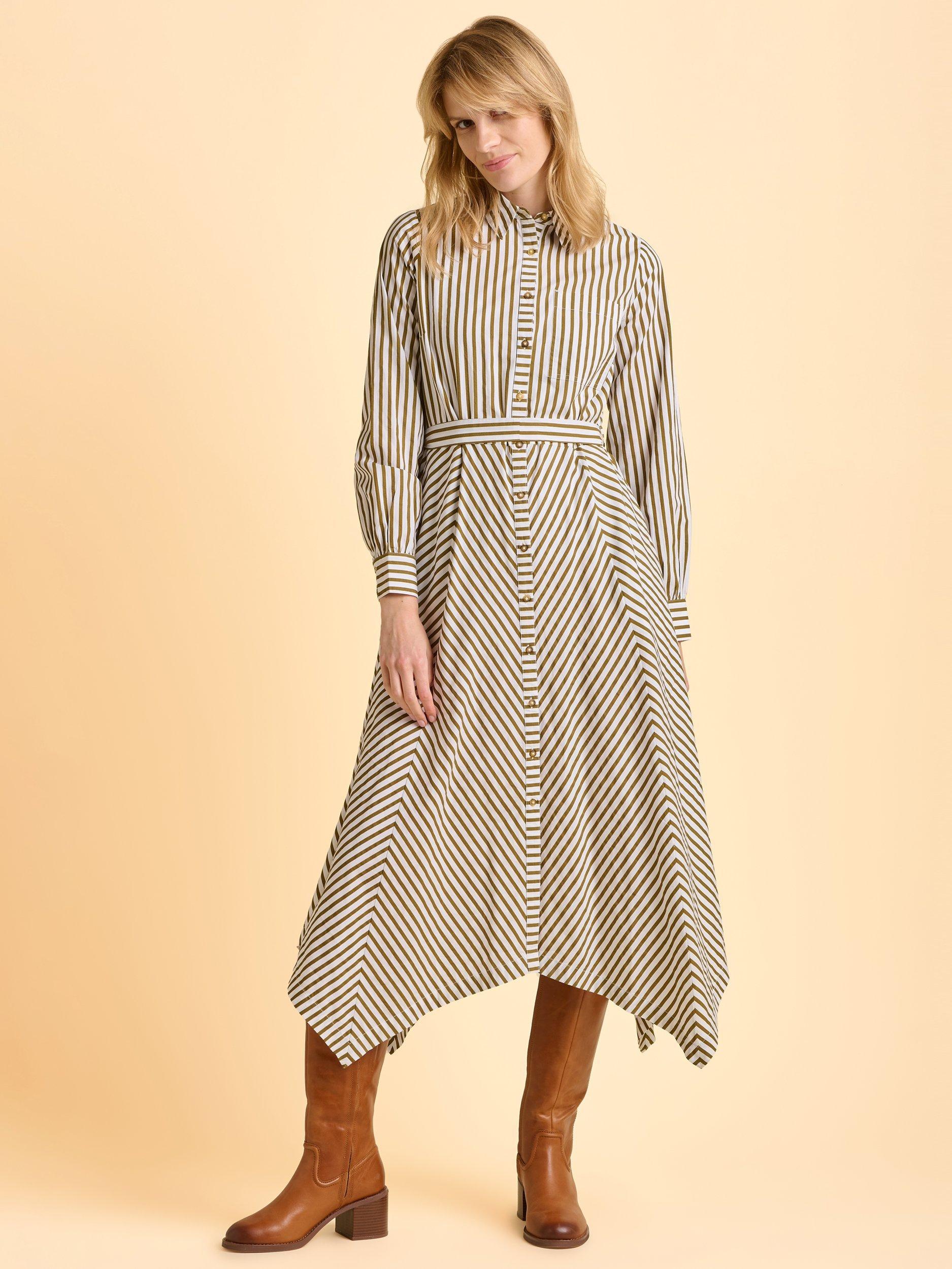 Product image 1 of 6, which shows Brakeburn Forrest Stripe Maxi Dress, Green, 8