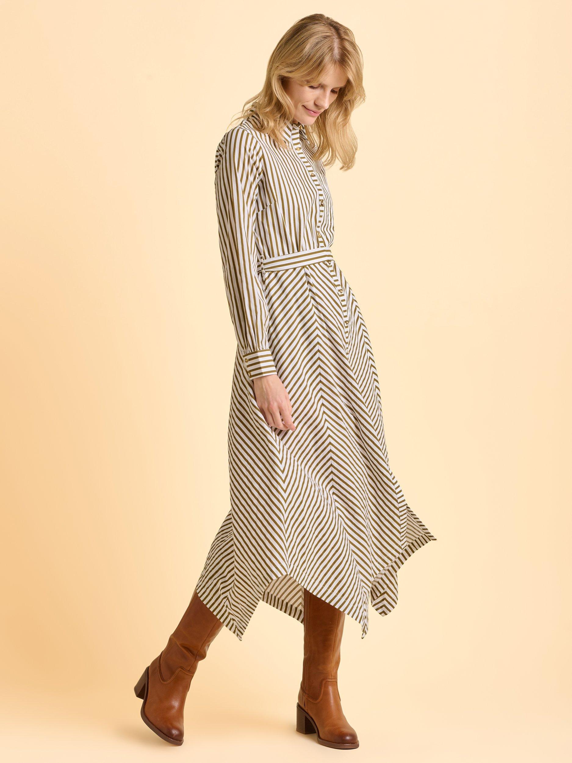 Product image 3 of 6, which shows Brakeburn Forrest Stripe Maxi Dress, Green, 8