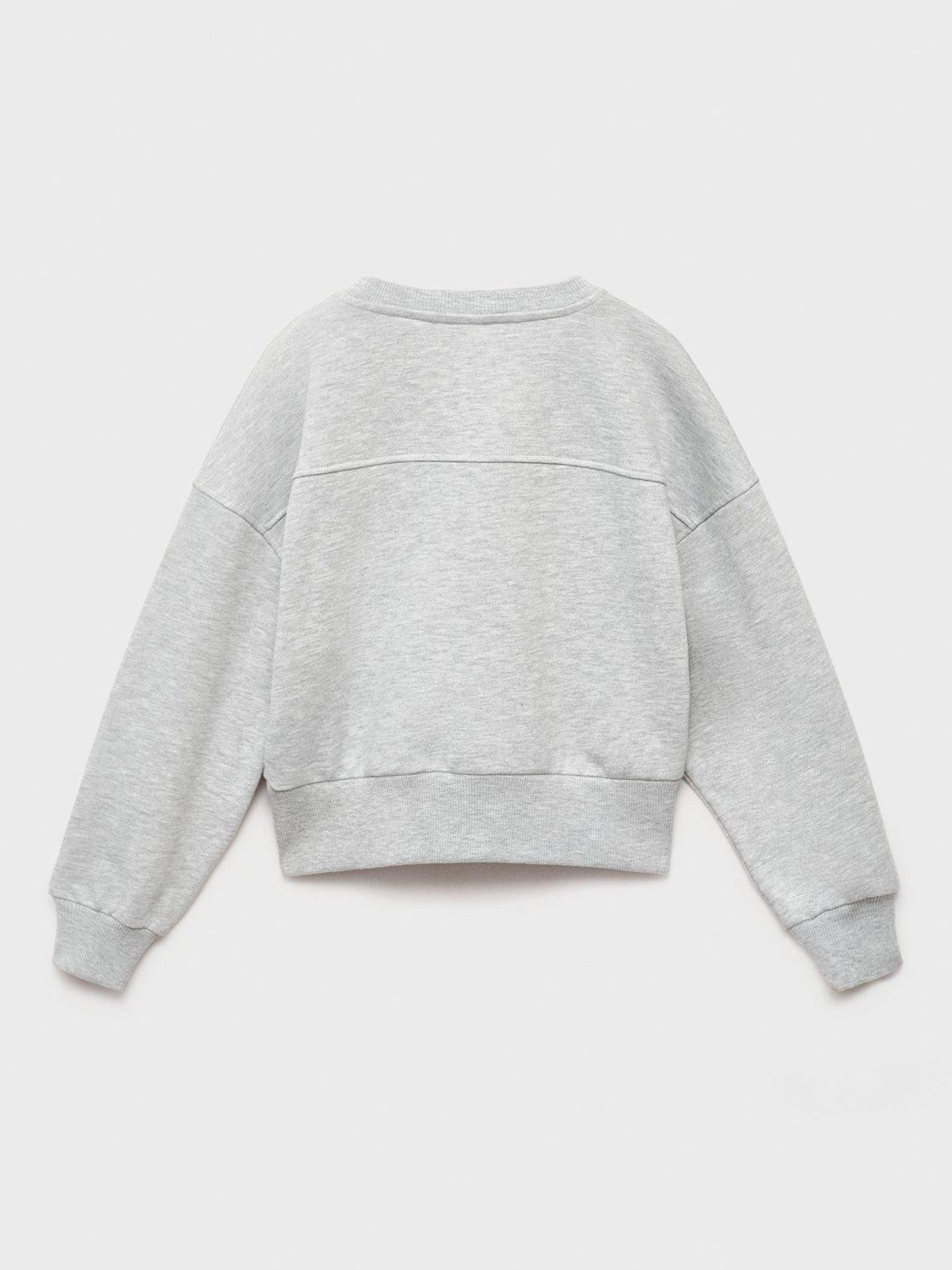Product image 2 of 4, which shows Mango Kids' College Sweatshirt, Medium Grey, 5-6 years