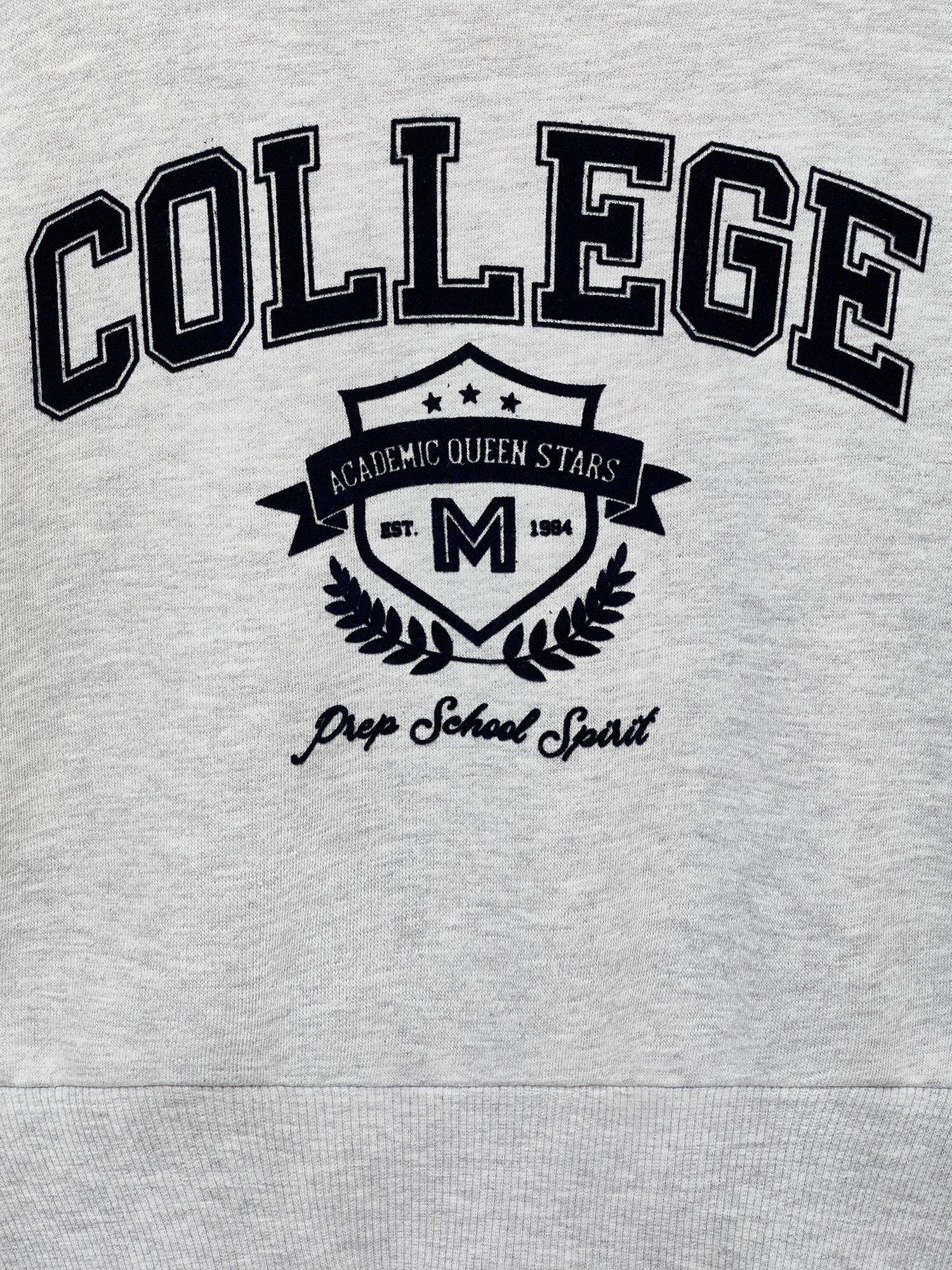 Product image 3 of 4, which shows Mango Kids' College Sweatshirt, Medium Grey, 5-6 years