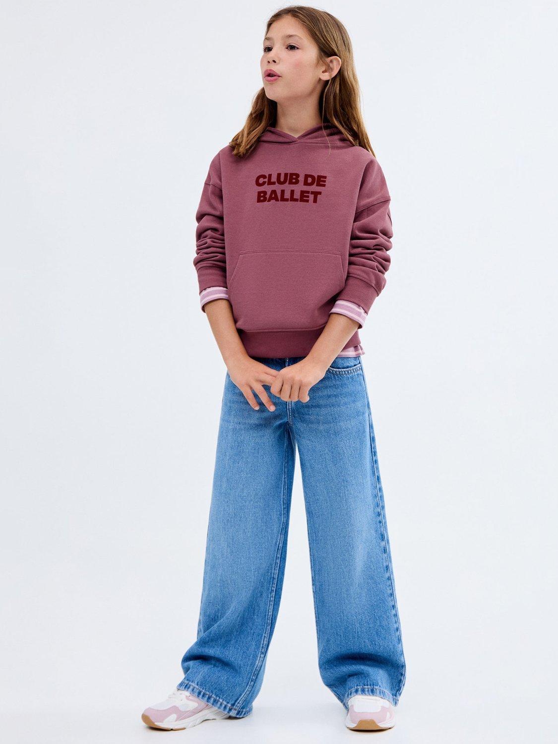 Mango Kids' Club de Ballet Sweater, Dark Red