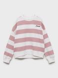 Mango Kids' Cotton Striped Sweatshirt, Pink
