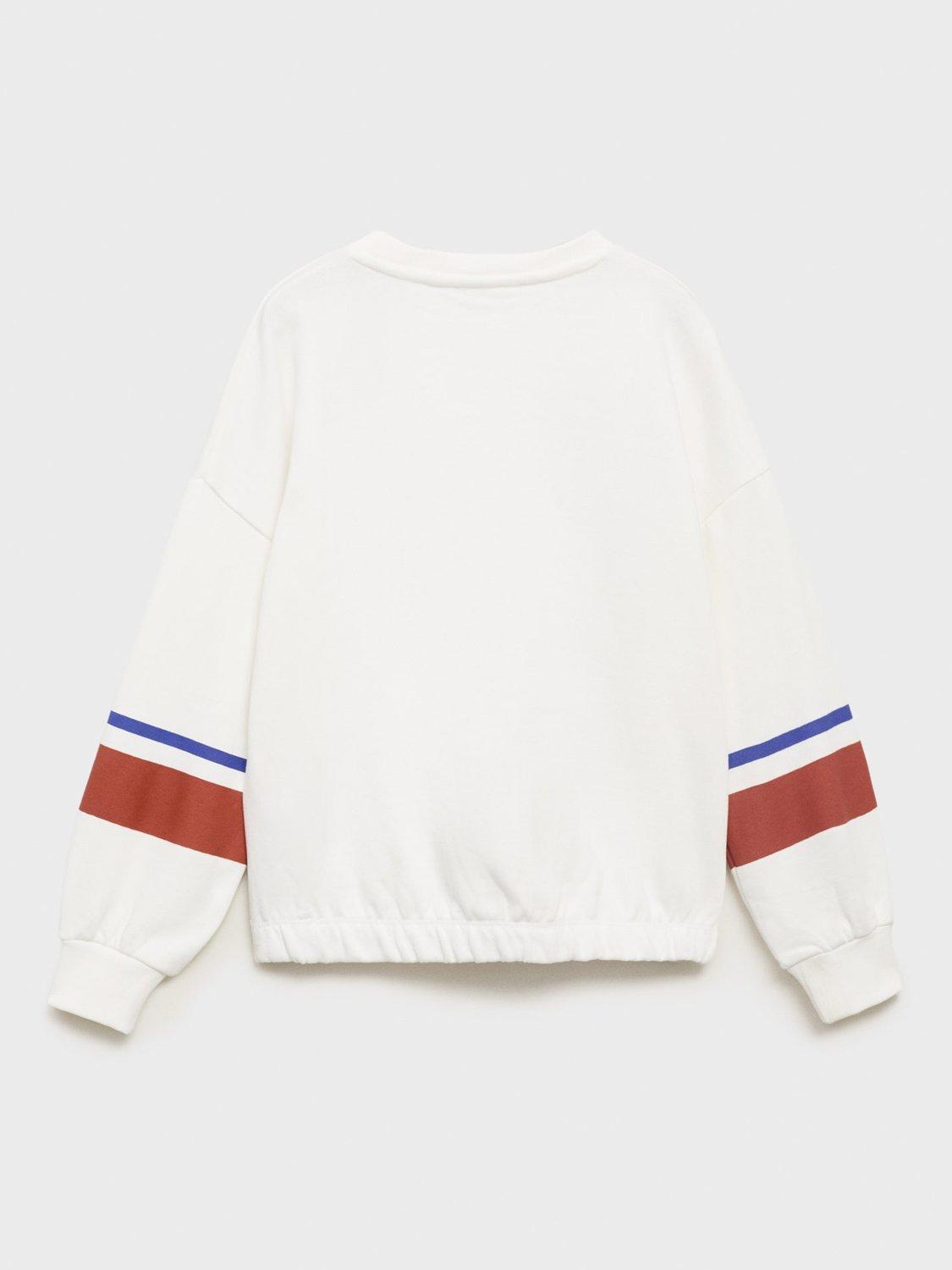 Product image 2 of 4, which shows Mango Kids' Cotton Cutie Long Sleeve Sweatshirt, Natural White, 7-8 years