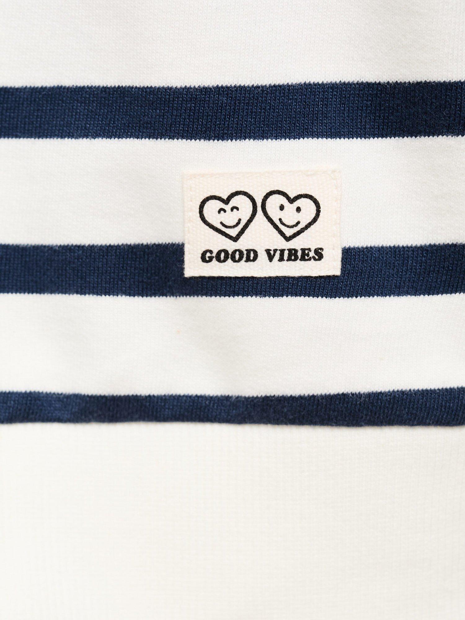 Product image 4 of 4, which shows Mango Kids' Hombri Cotton Striped Sweatshirt, Navy, 11-12 years