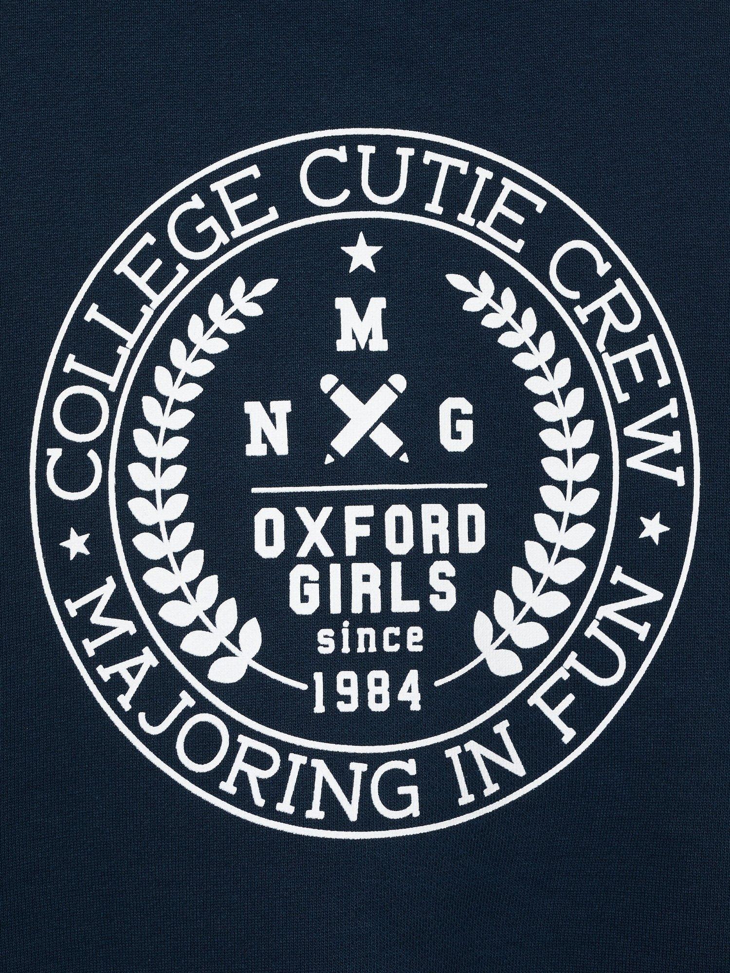 Product image 3 of 4, which shows Mango Kids' Cotton Teniset Long Sleeve Sweatshirt, Navy, 5-6 years