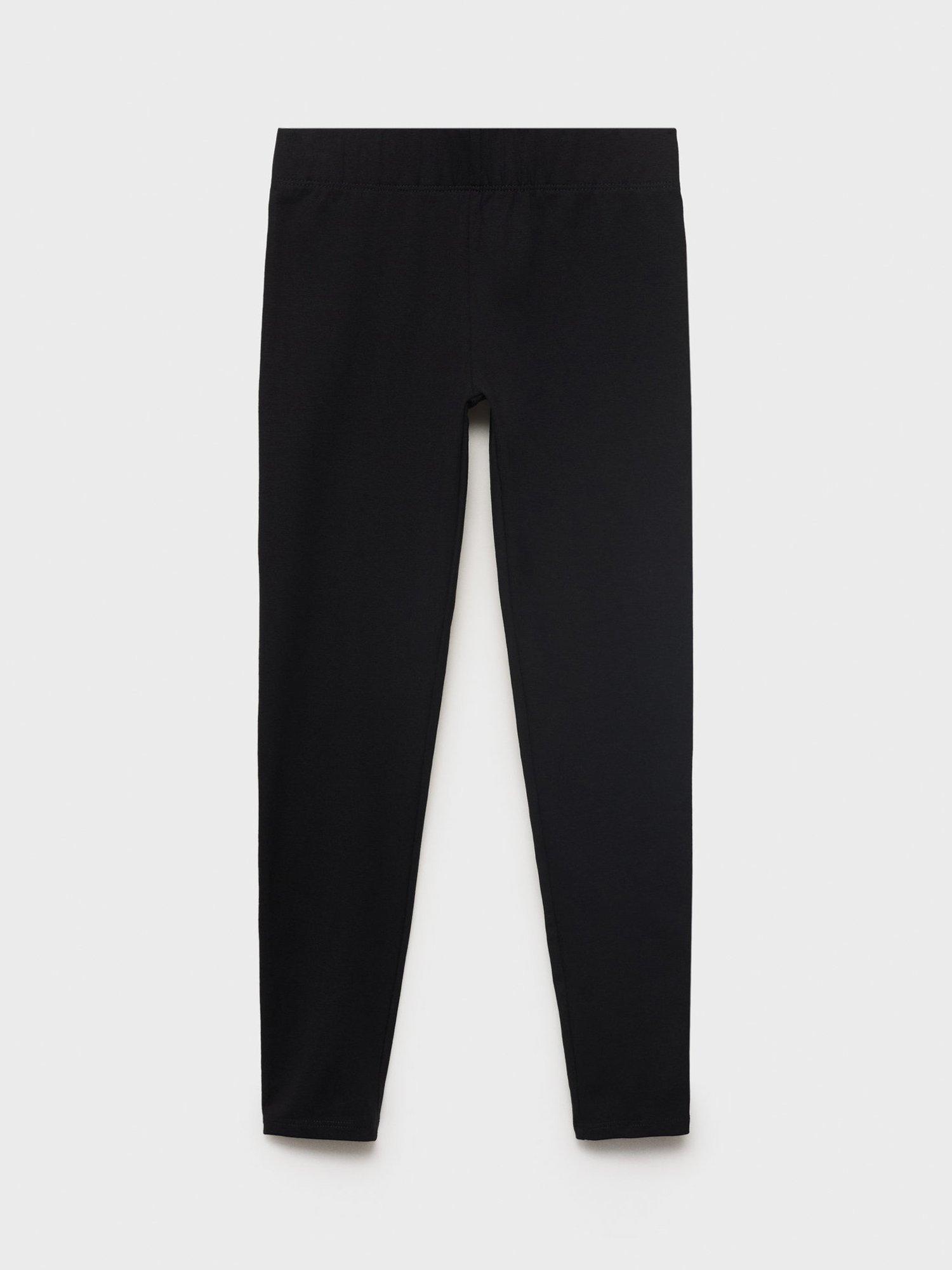 Product image 1 of 4, which shows Mango Kids' Elio Cotton Blend Leggings, Black, 11 years