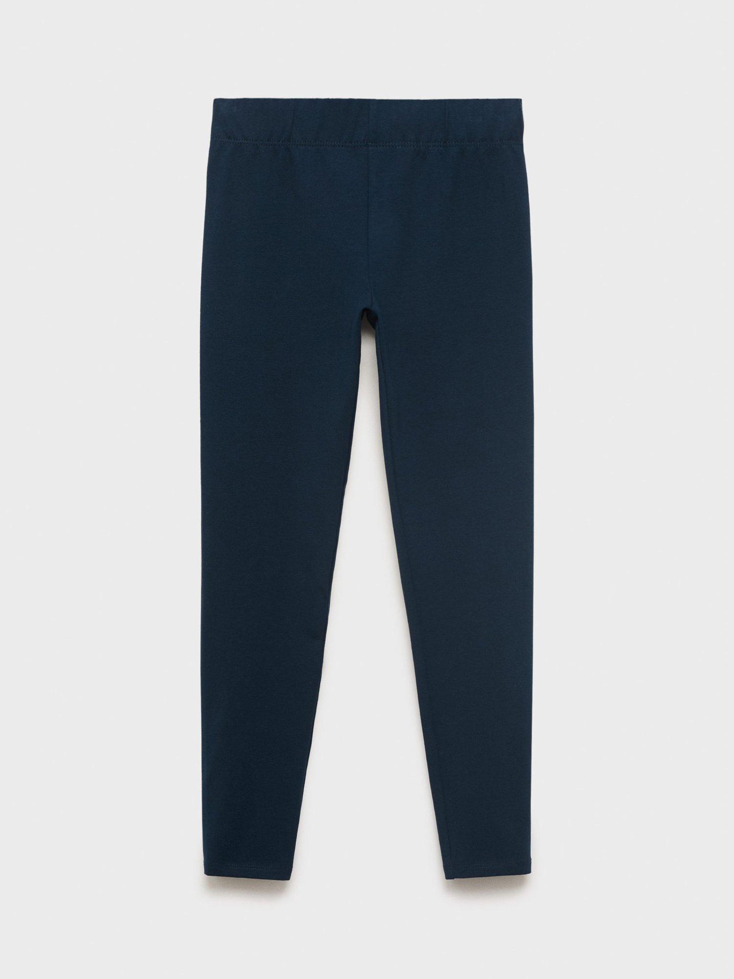 Product image 1 of 4, which shows Mango Kids' Elio Cotton Blend Leggings, Navy, 7 years