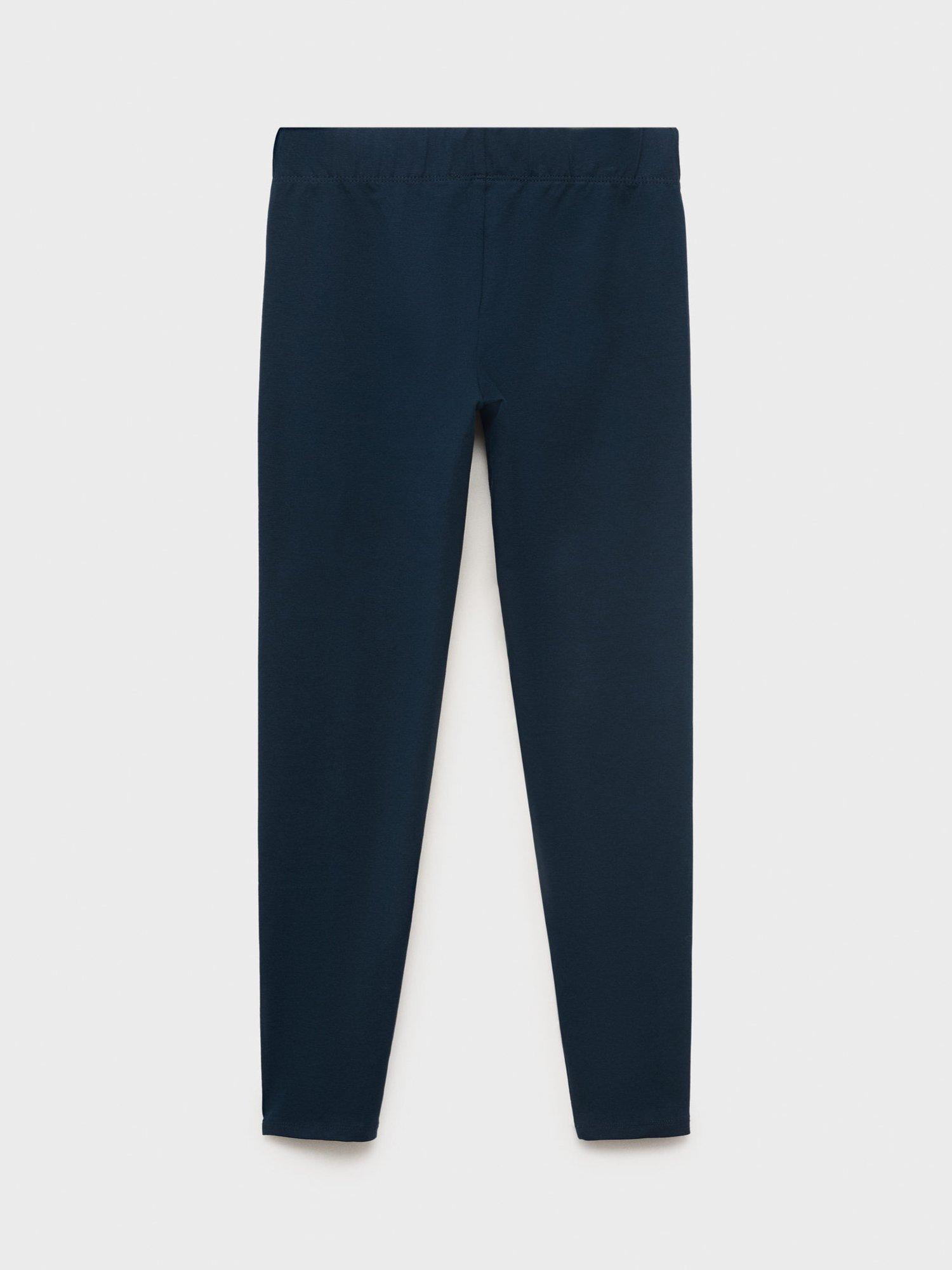 Product image 2 of 4, which shows Mango Kids' Elio Cotton Blend Leggings, Navy, 7 years