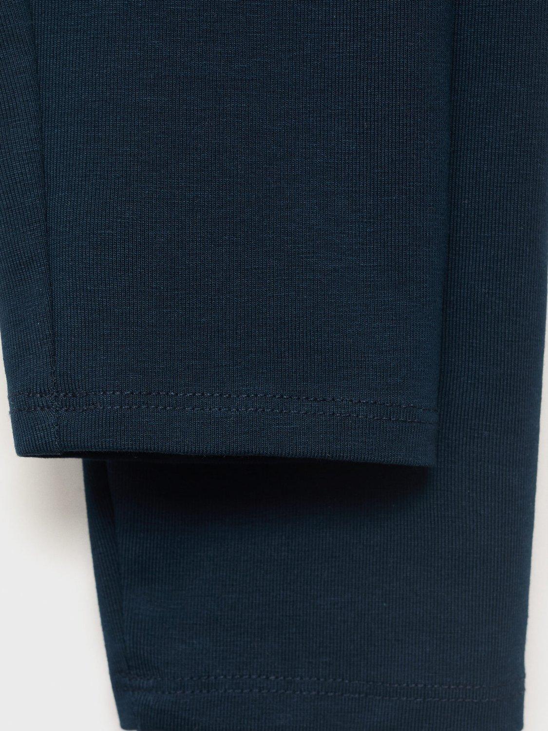 Product image 4 of 4, which shows Mango Kids' Elio Cotton Blend Leggings, Navy, 7 years