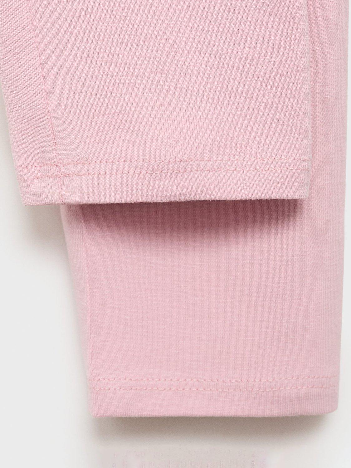 Product image 4 of 4, which shows Mango Kids' Elio Cotton Blend Leggings, Pink, 7 years