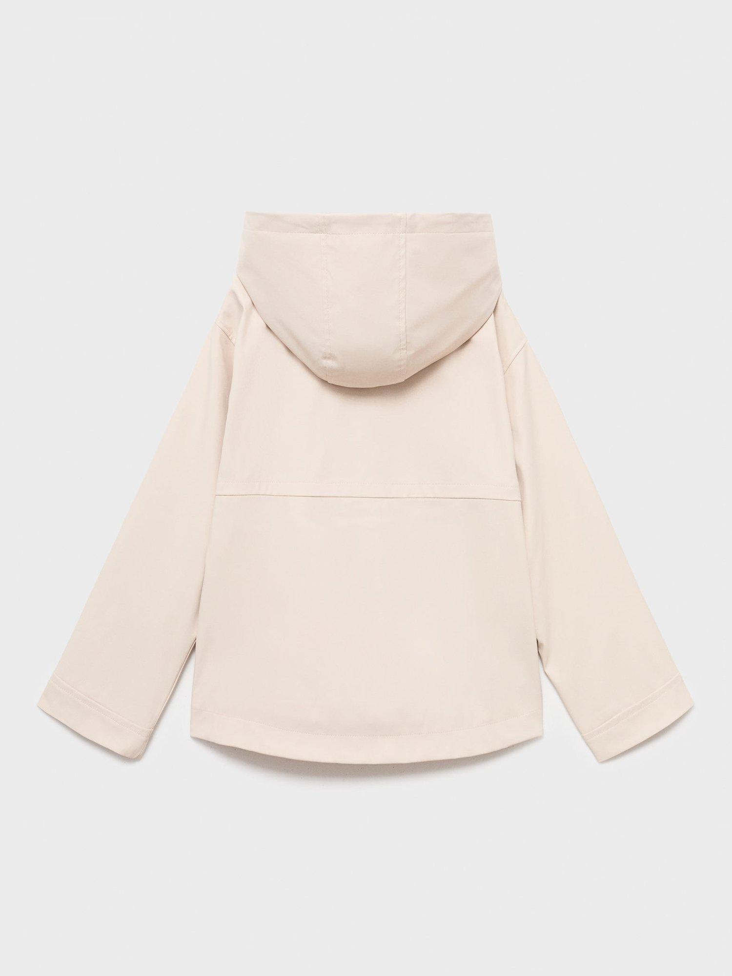 Product image 2 of 4, which shows Mango Kids' Gala Hooded Raincoat, Light Beige, 10 years
