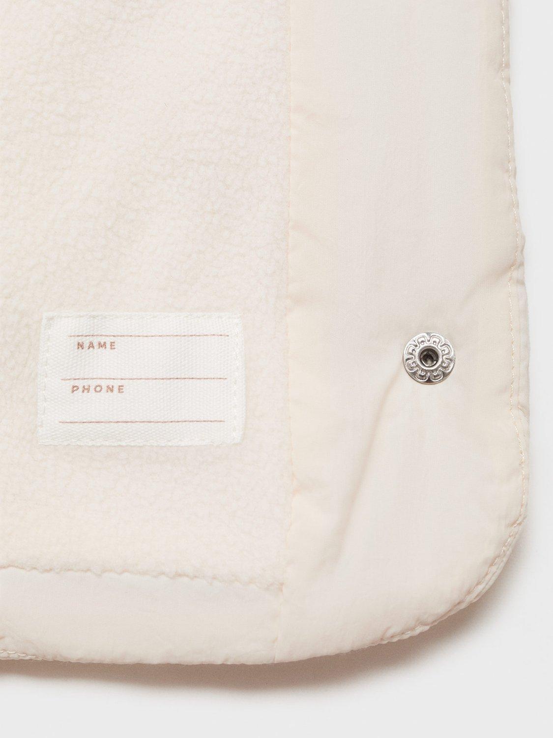 Product image 4 of 5, which shows Mango Kids' Uli Quilted Hooded Coat, Light Beige, 12-18 months