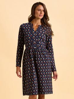 Brakeburn Rowan Floral A-Line Knee Length Dress, Navy/Multi
