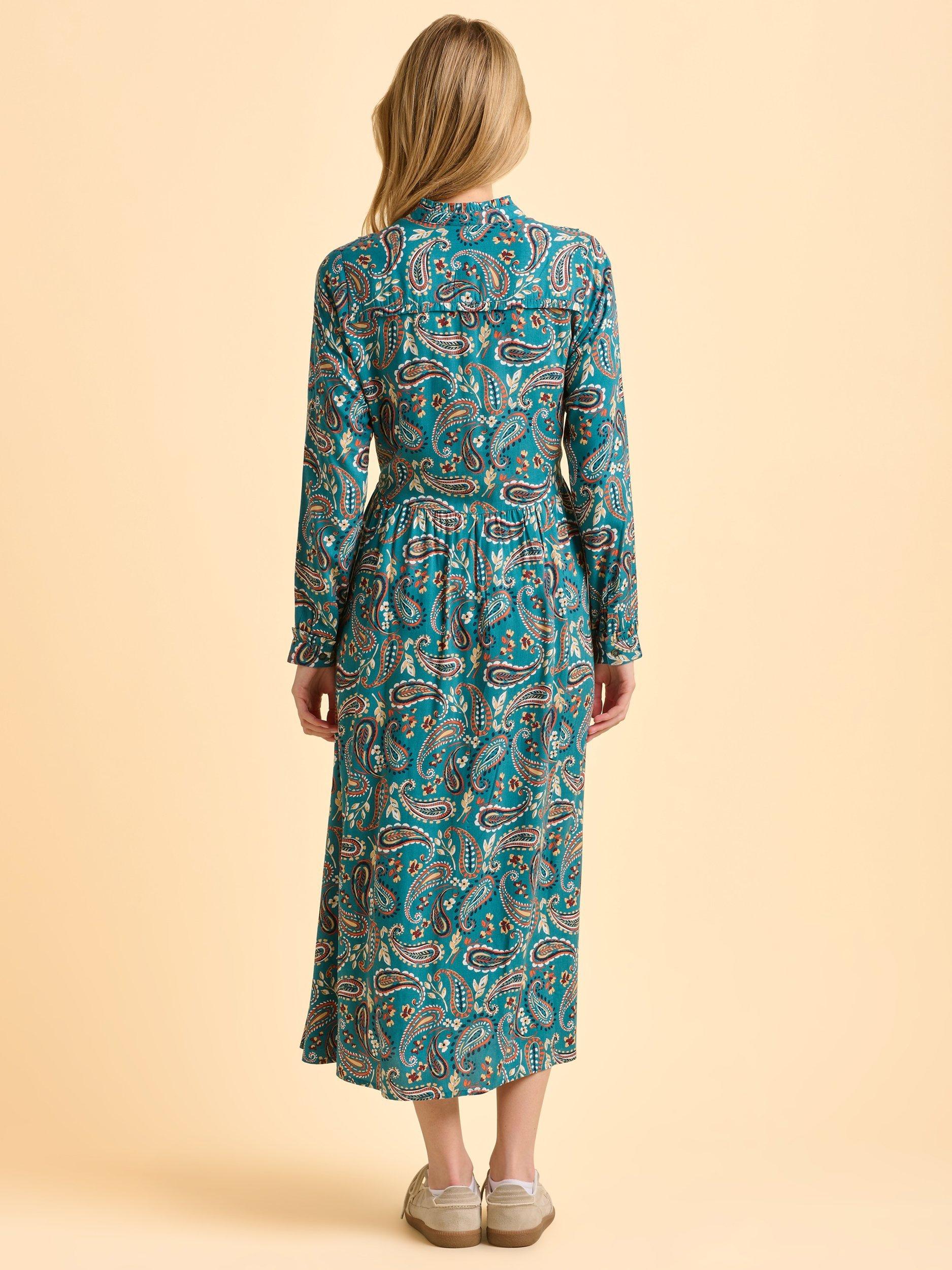 Product image 2 of 5, which shows Brakeburn Ula Paisley Dress, Teal, 8