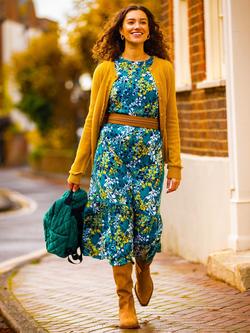 Brakeburn Vibrant Leaves Print A-Line Midi Dress - view 2, Teal