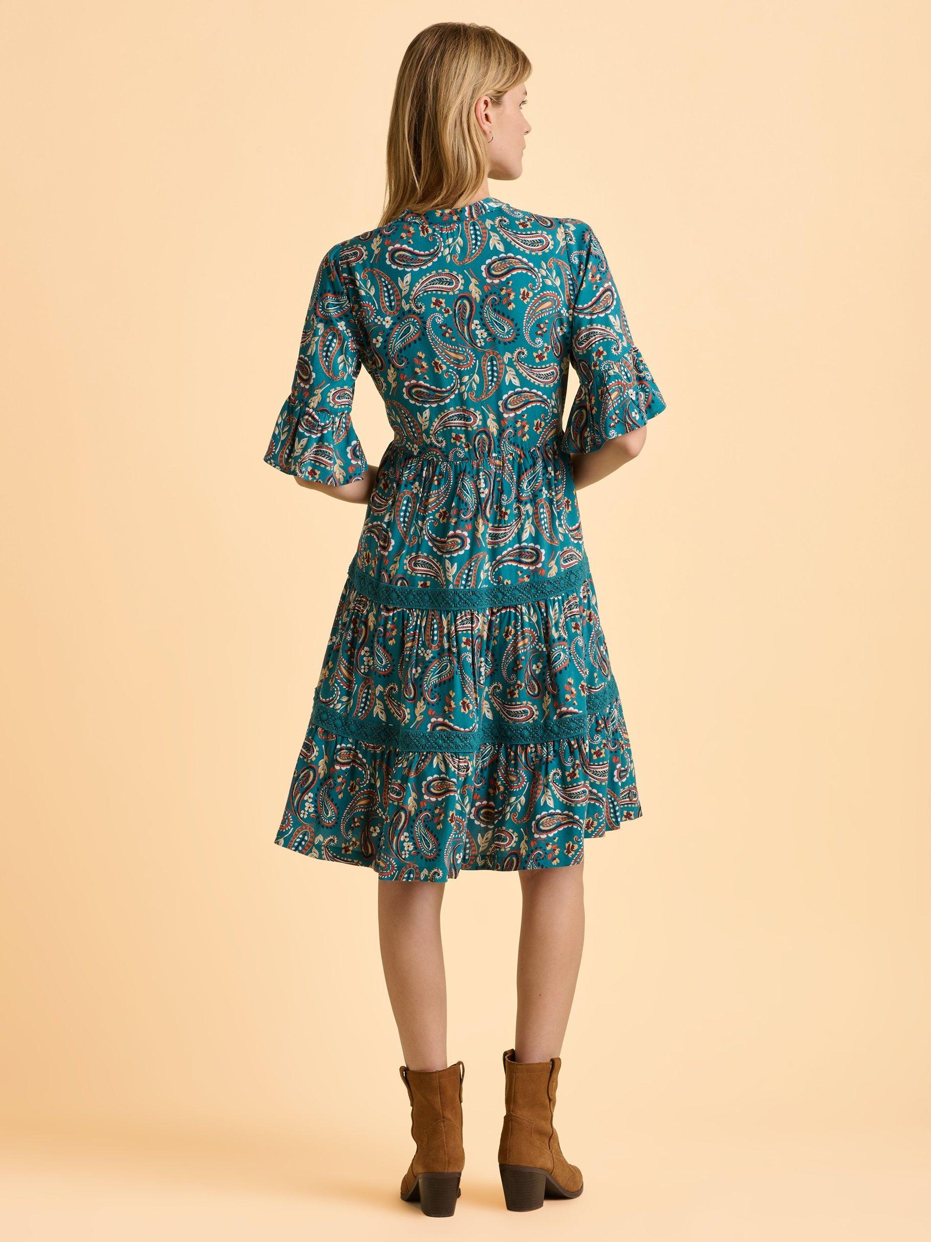 Product image 2 of 6, which shows Brakeburn Waves Dress, Teal, 8