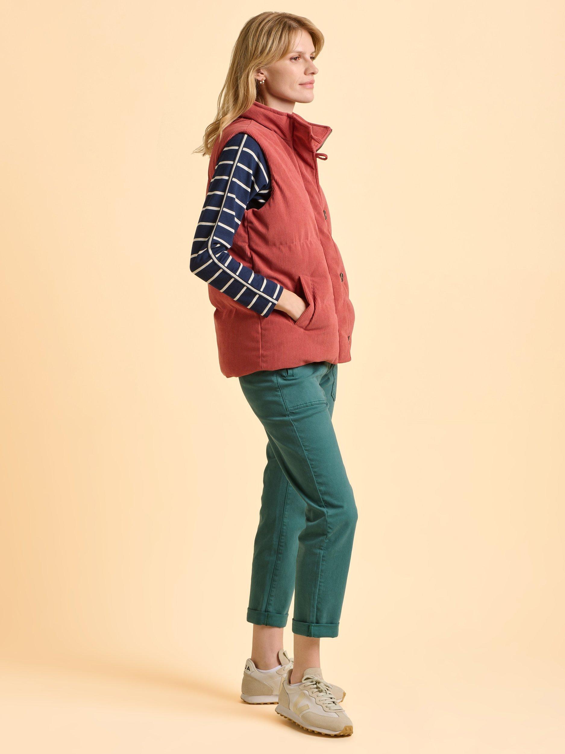 Product image 3 of 6, which shows Brakeburn Wilds High Neck Zip Gilet, Pink, 8