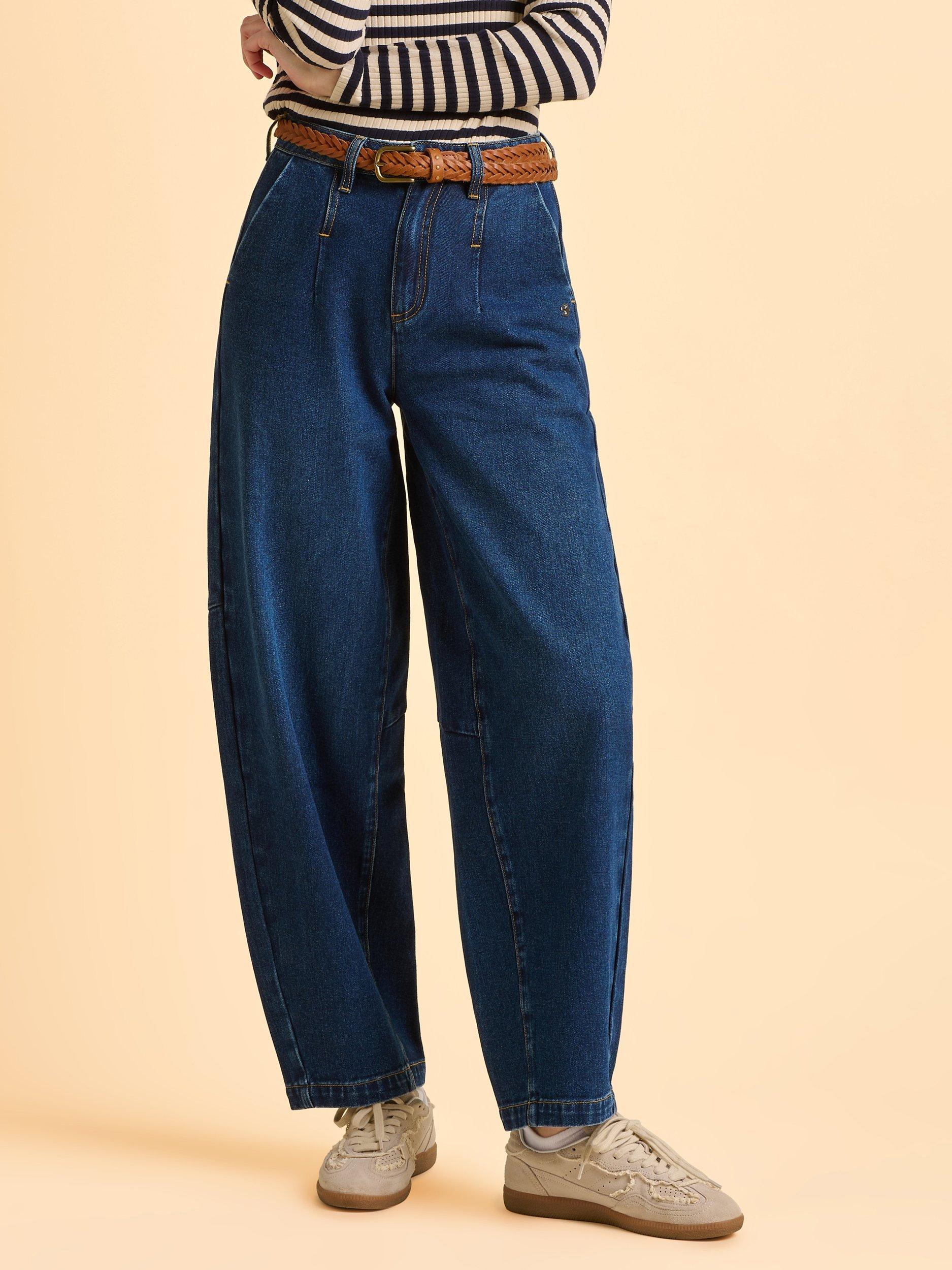 Product image 1 of 6, which shows Brakeburn Bodhi Barrel Leg Jeans, Blue, 8