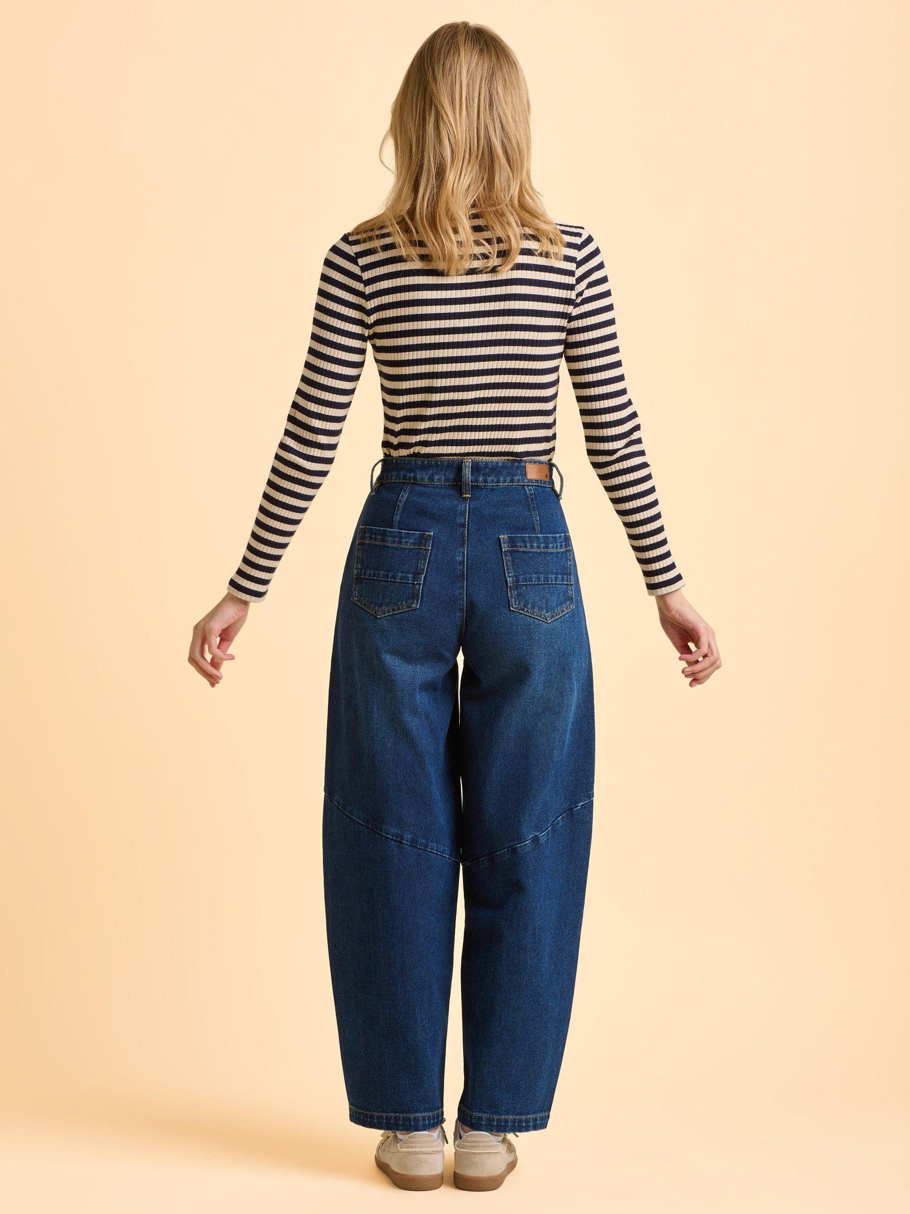 Product image 2 of 6, which shows Brakeburn Bodhi Barrel Leg Jeans, Blue, 8