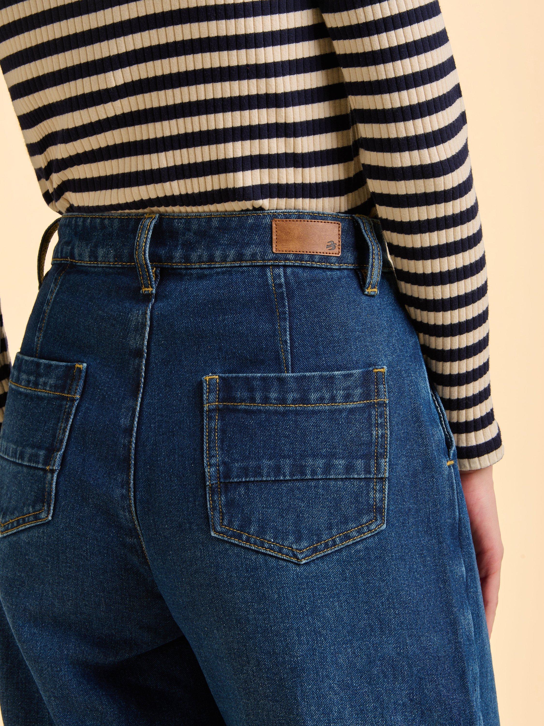 Product image 4 of 6, which shows Brakeburn Bodhi Barrel Leg Jeans, Blue, 8