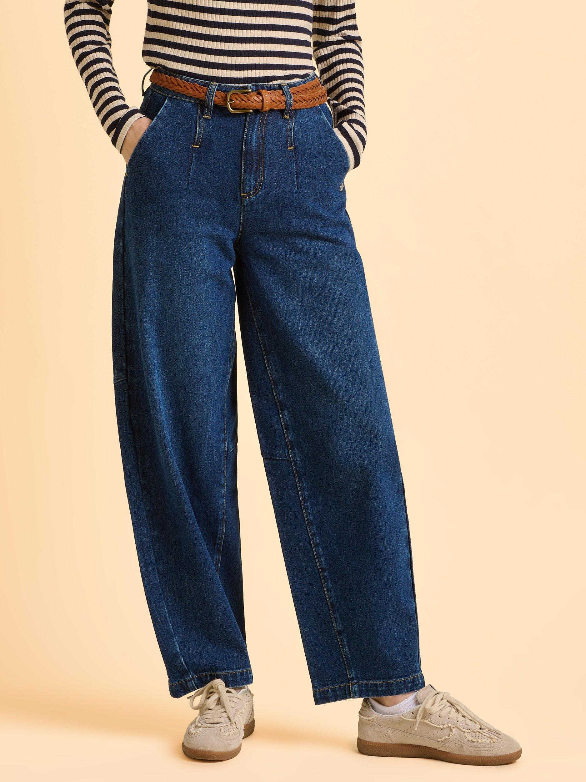 Product image 5 of 6, which shows Brakeburn Bodhi Barrel Leg Jeans, Blue, 8