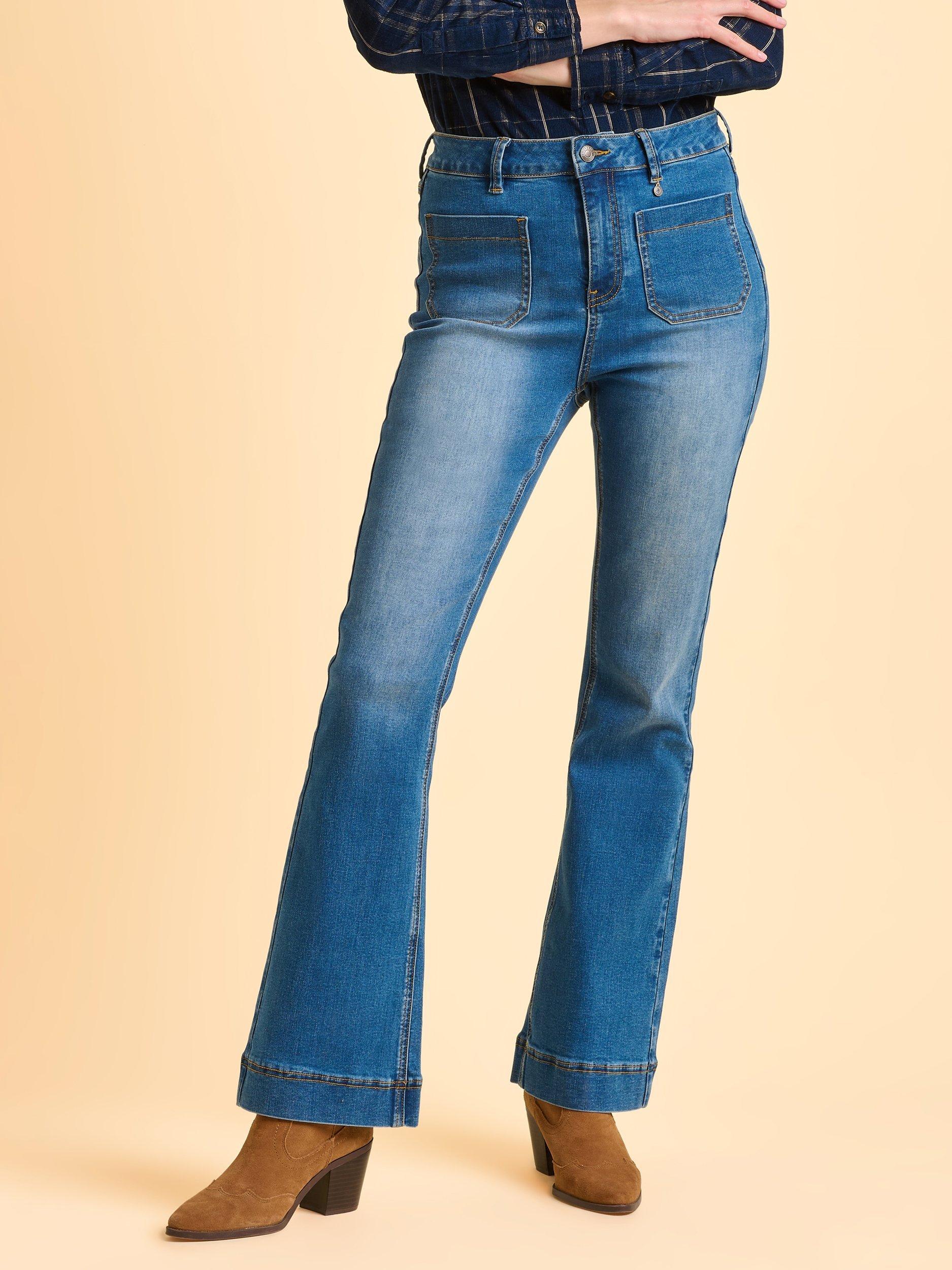 Product image 1 of 6, which shows Brakeburn Lumi Bootcut Jeans, Blue, 8